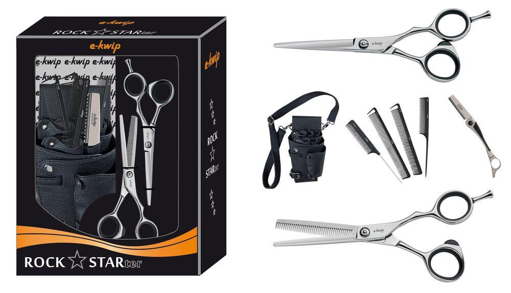 E-Kwip Starter Azubi Set Haar- Modellierschere Razor Messer Tasche